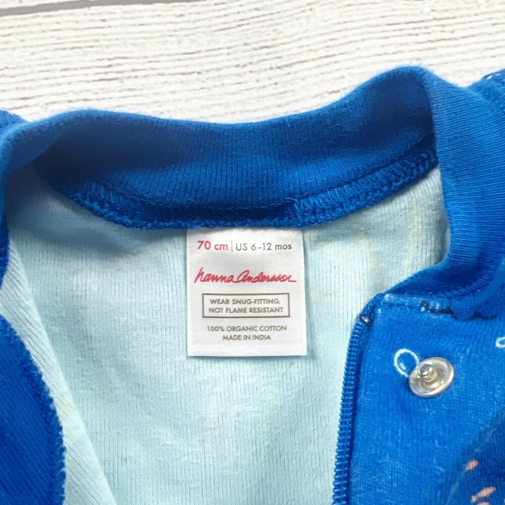 Hanna Andersson Baby Zip Sleeper Whale Organic Pajamas Footless 6-12 Months - Picture 2 of 3